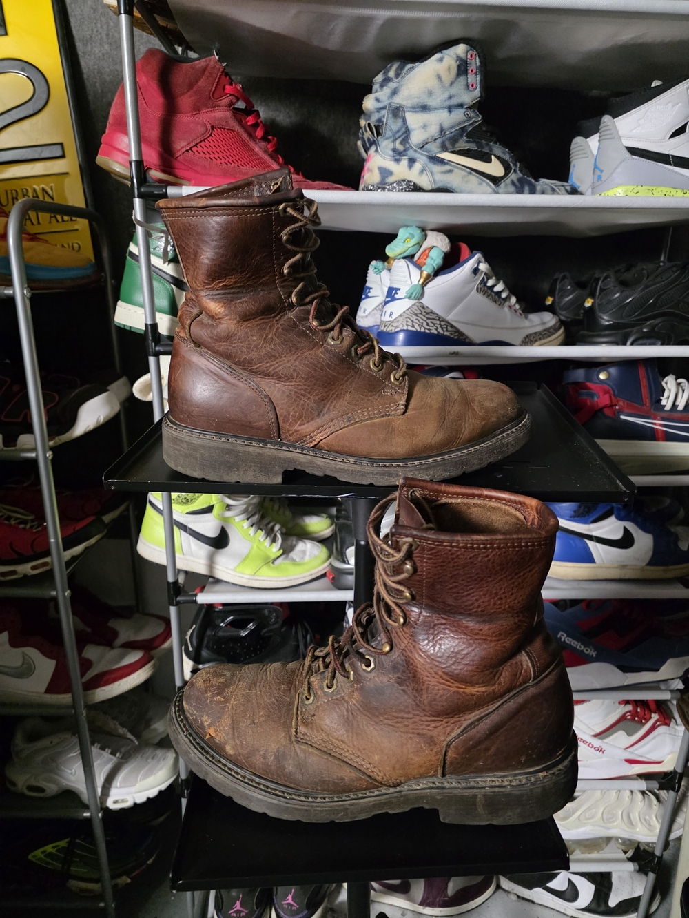 🔥 Double H Lacer Brown Leather Lace-Up Work Boots Men Size 9.5 D